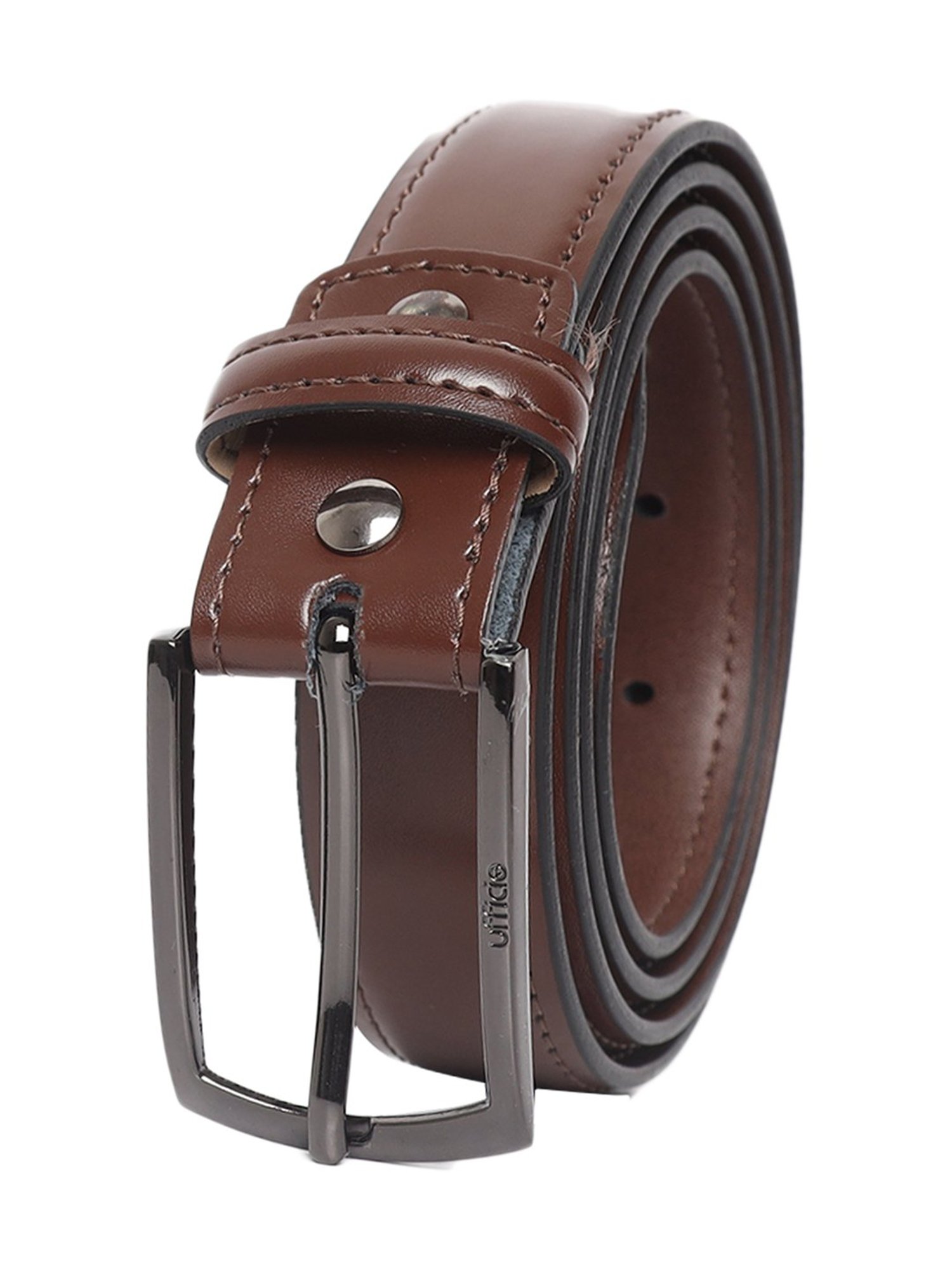 BULCHEE Brown Leather Formal Belt for Men