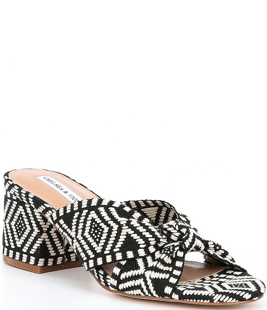 Chelsea & Violet Gia Knot Printed Mules