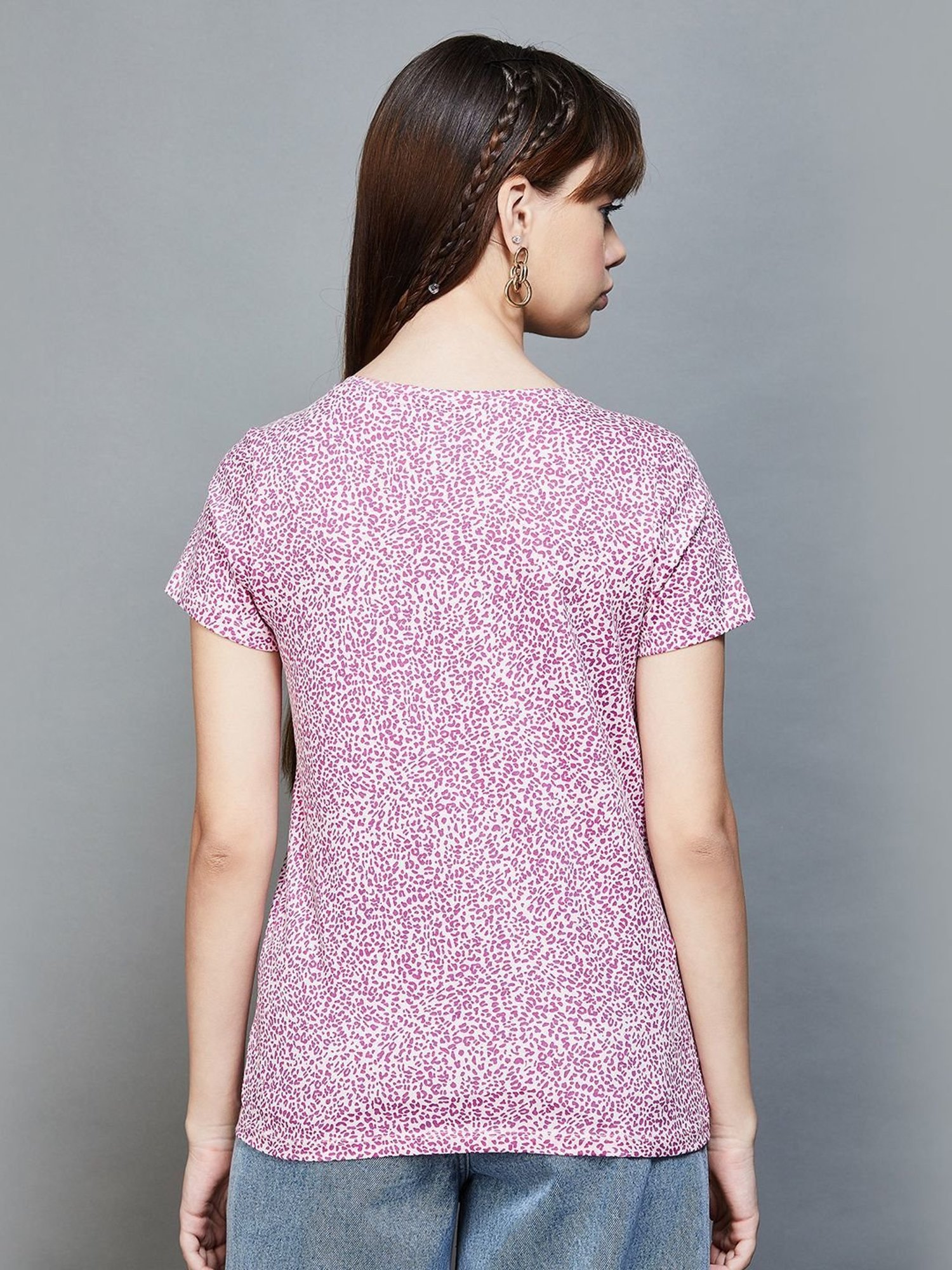 Fame Forever by Lifestyle Pink Cotton Printed Top