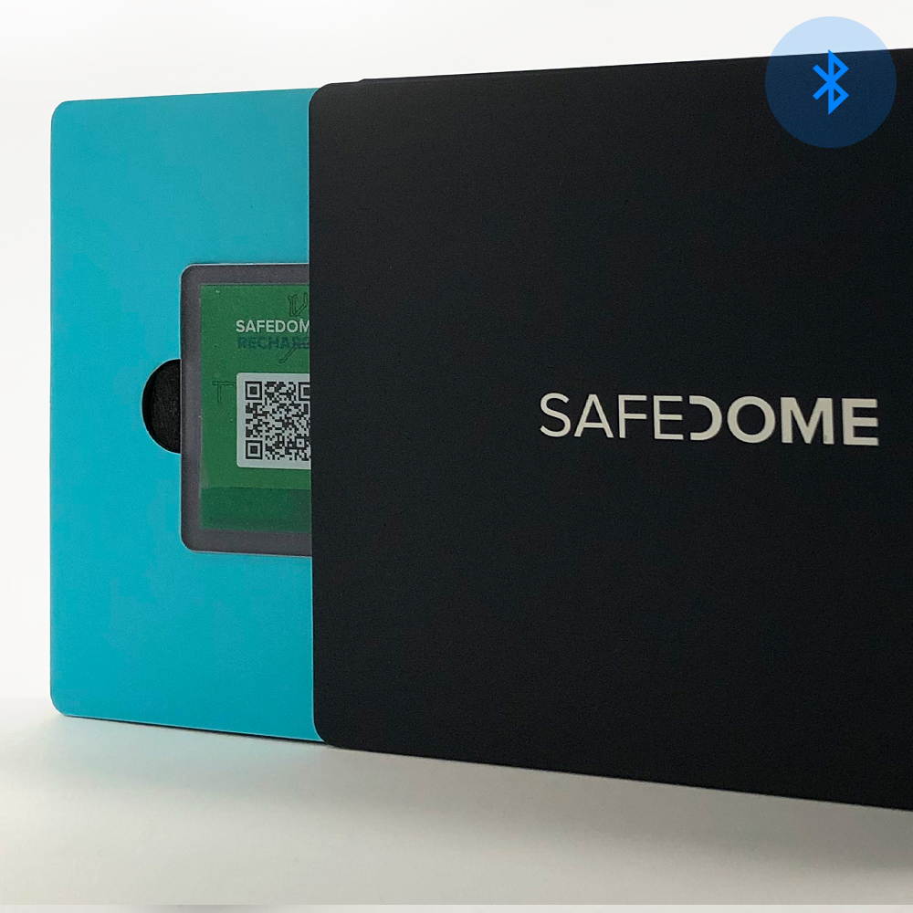 Safedome Recharge Bluetooth Tracking Card, Limited Edition Clear Card, Rechargeable Slim Bluetooth Finder for Lost Phone, Passport, or Wallet, Tracking Device with Free Companion App