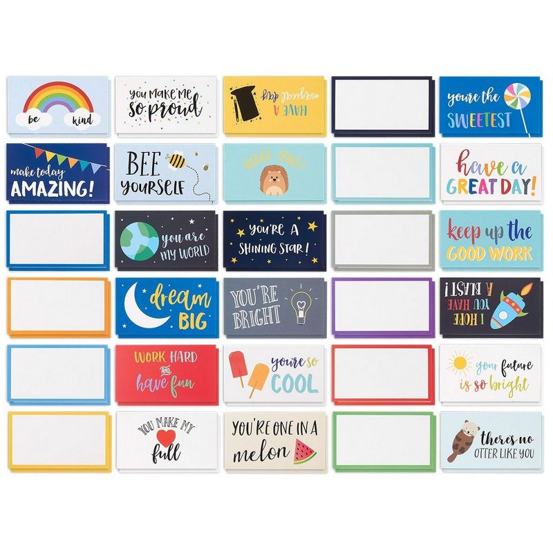 Best Paper Greetings Lunch Box Notes Inspirational and Motivational Note Cards 60-Pack for Kids Friendship School Love , 2 X 3.5 inches