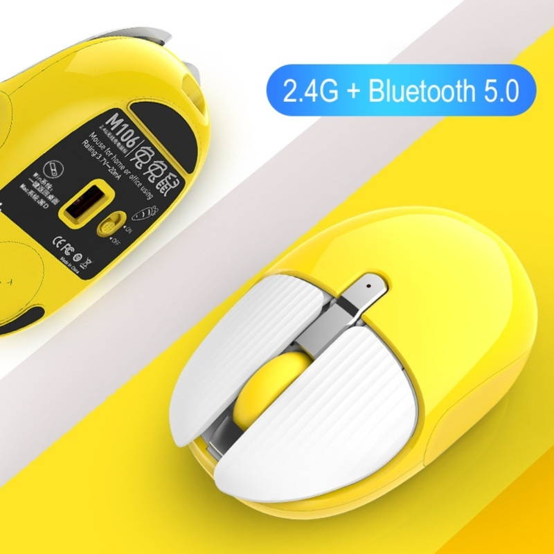 Rechargeable Wireless Bluetooth 2.4GHz Mute Mouse Home Office Computer Supply