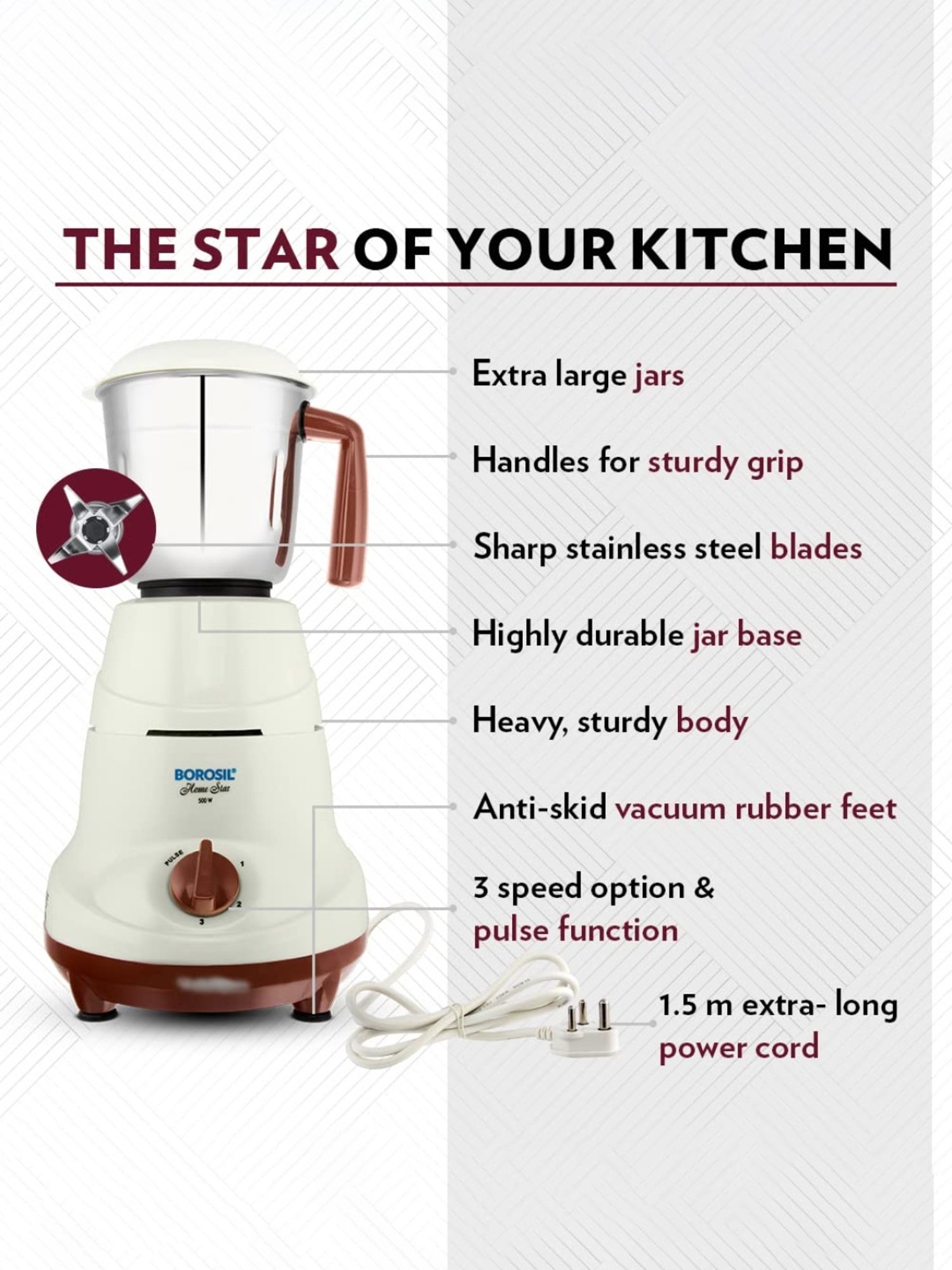 BLACK+DECKER BXCJ0101IN Citrus Juicer 30 Watt 1L (White)