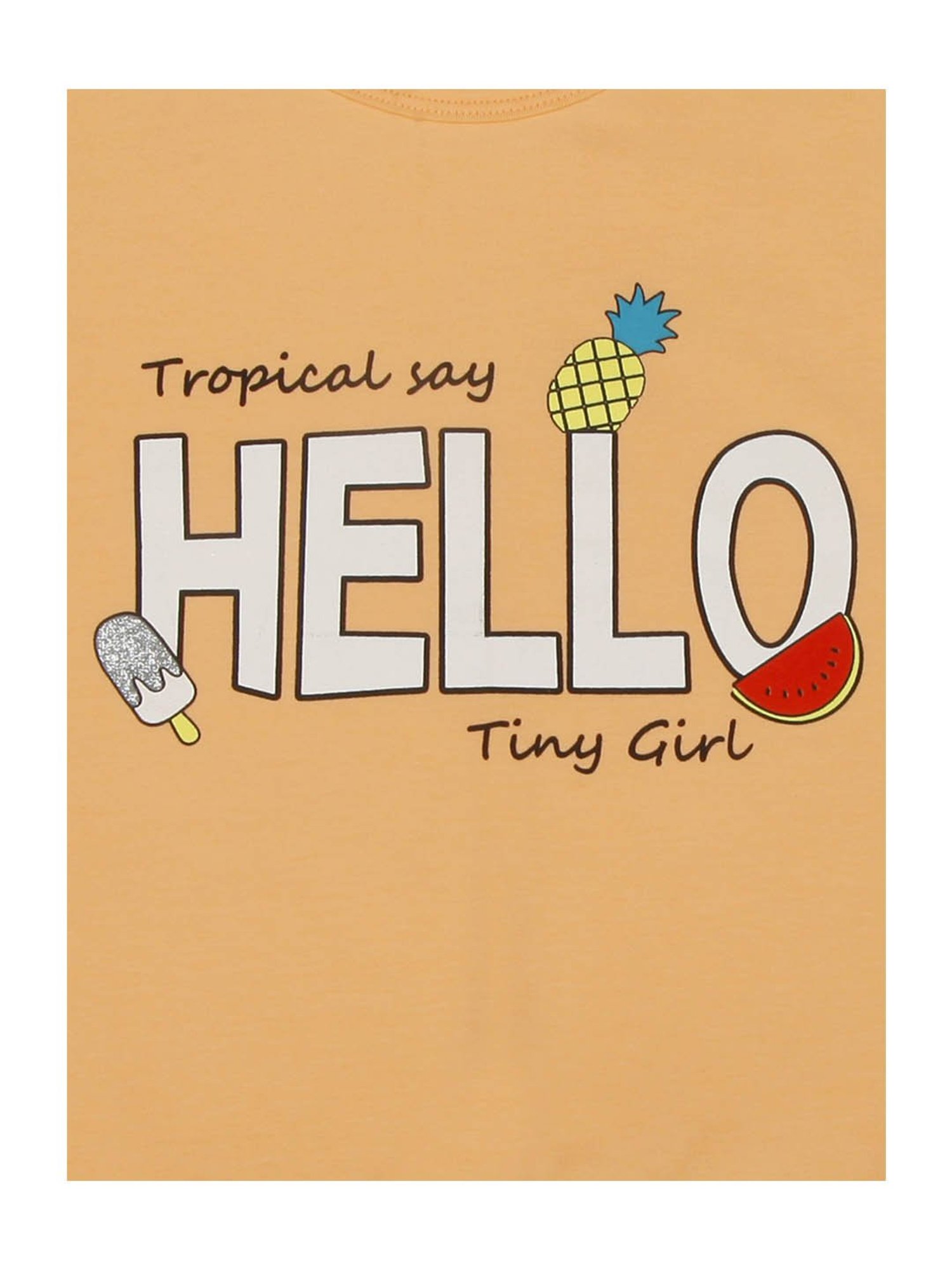 Tiny Girl Peach Graphic Print Top