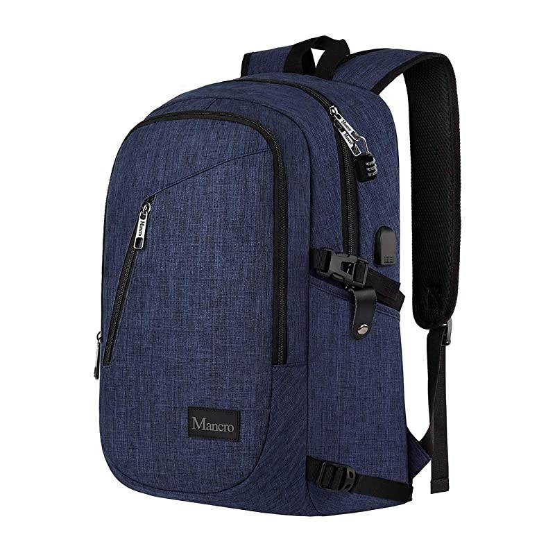 College Backpack, Business Slim Laptop Backpack,  Anti-Theft Water Resistant Computer Backpack w/USB Charging Port, Lightweight Travel Bag Fit 15.6 Inch Laptops & Tablets in Dark Indigo