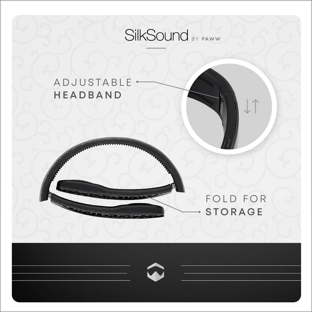 Paww SilkSound Headphones - Stylish Foldable Paww SilkSound Headphones - Stylish Foldable On-Ear Wireless Bluetooth Handsfree Calling with 8 Hours Playtime for Work Travel or Outdoor Use