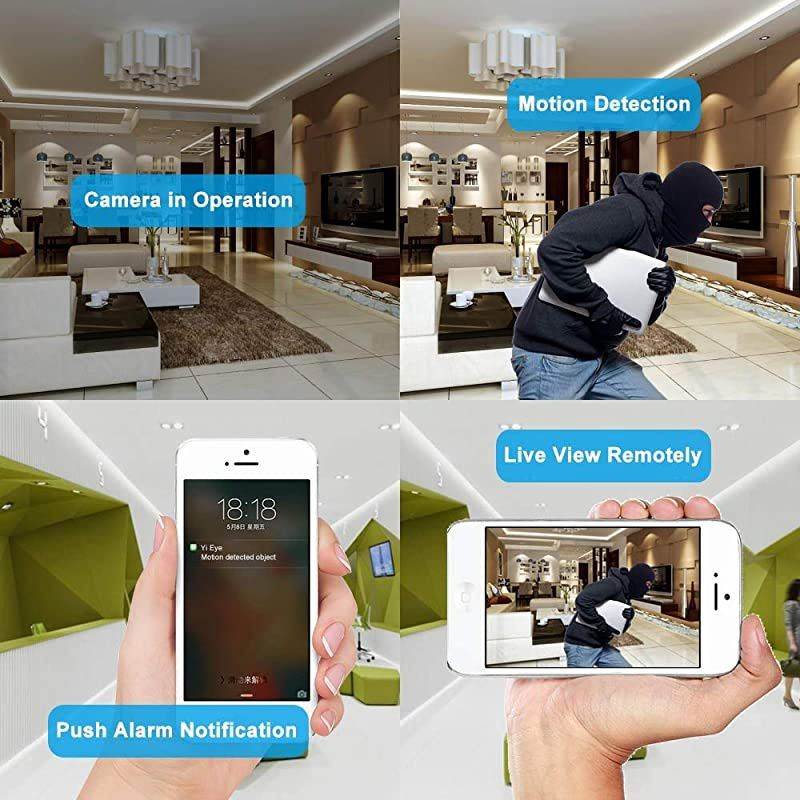 Hidden Camera  Spy Camera Photo Frame Home Security Camera Wireless HD 1080P with Night Vision PIR Detection 1 Year Standby Cell Phone APP Instant Alerts for Home and Office