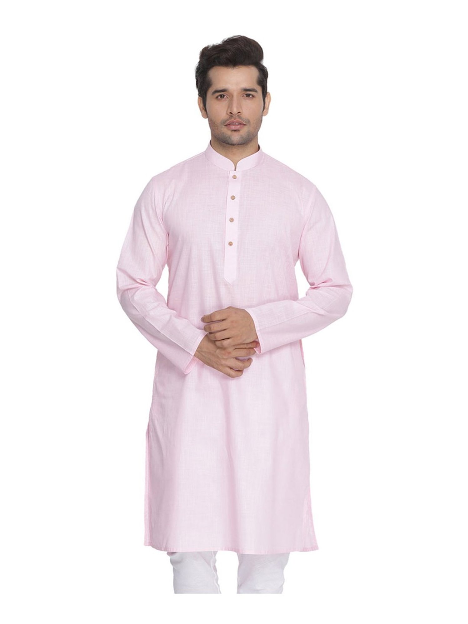 Manthan Fawn & White Regular Fit Kurta