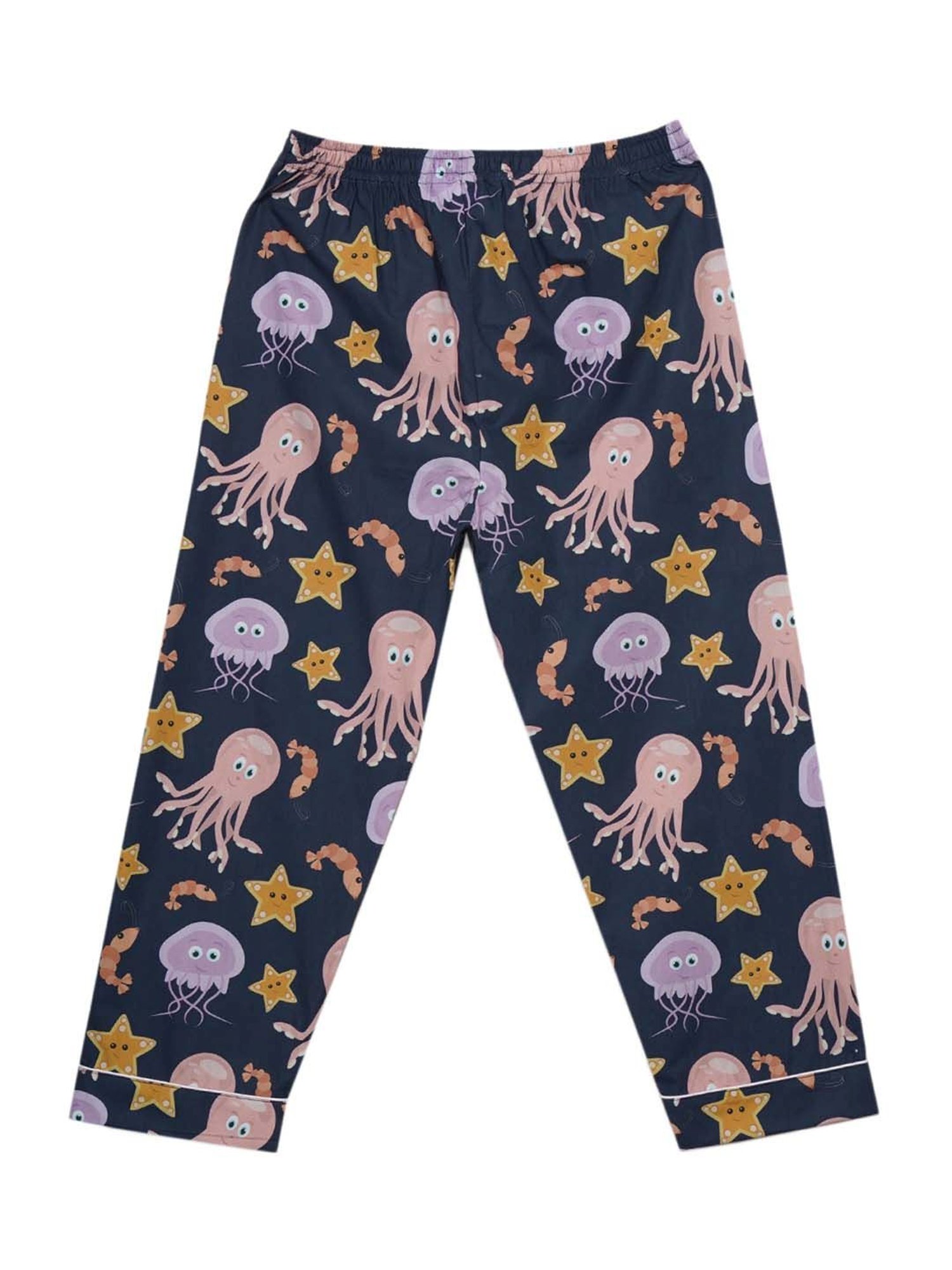 Fluffalump Boys Multicolor Cotton Printed Nightwear Top & Pants Set