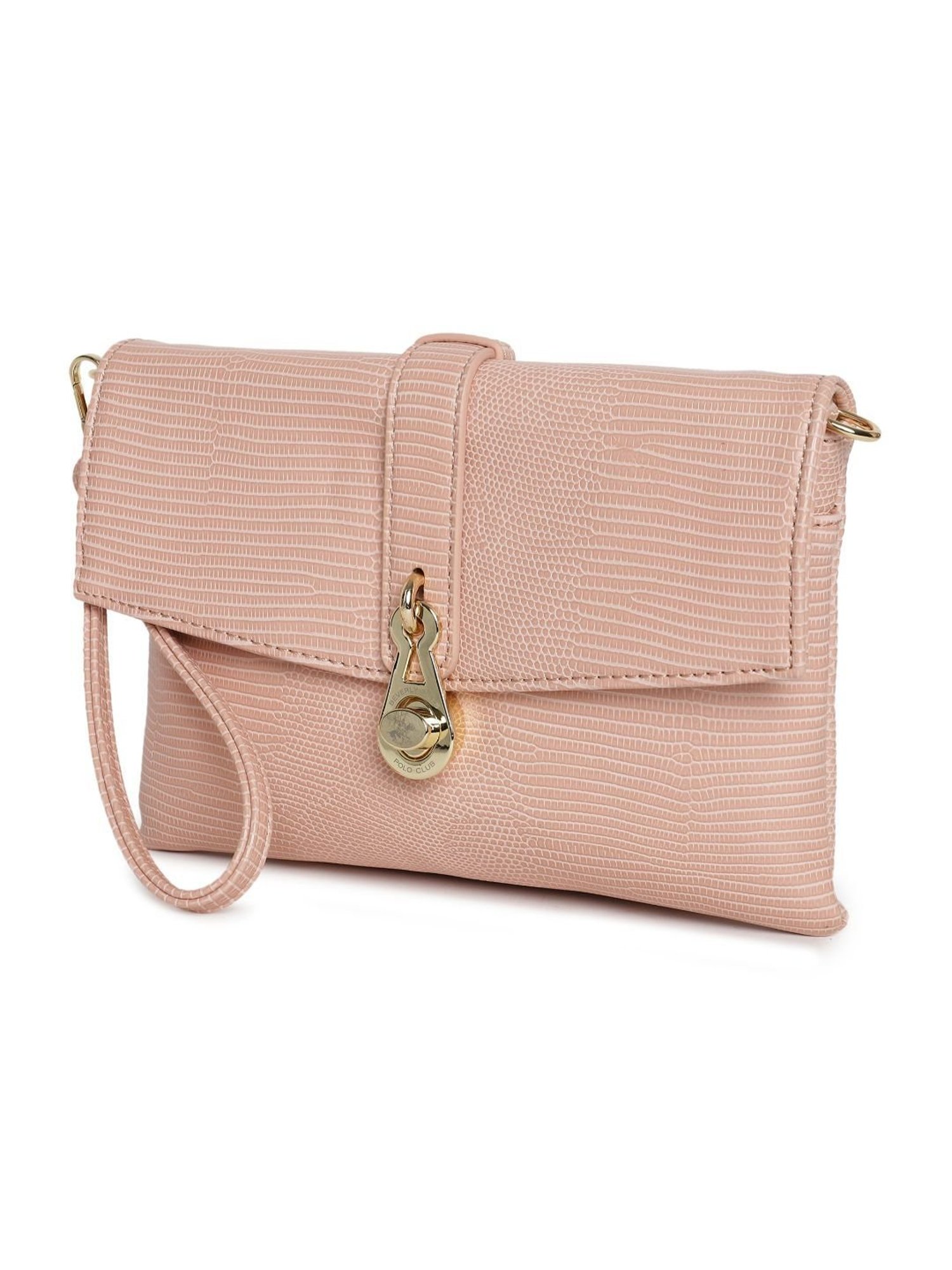 Beverly Hills Polo Club Pink Animal Effect Small Cross Body Bag