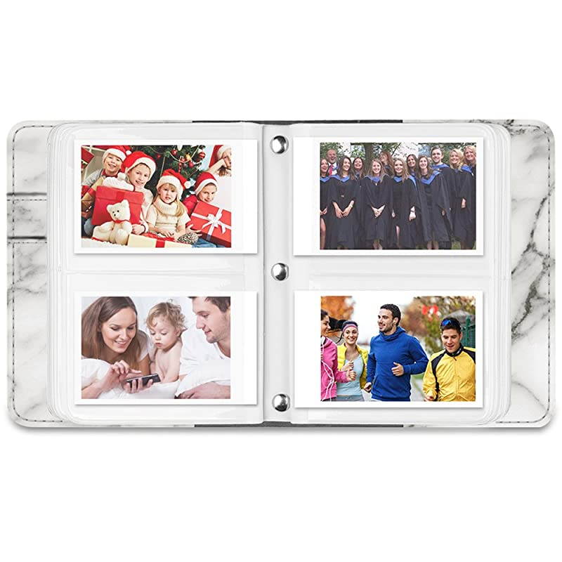 Mini Photo Album for Fujifilm Instax 3Inch Film 104 Pockets Photo Album for Fujifilm Instax Mini 9 Mini 8 Mini 90 Mini 25 Mini LiPlay Mini Link Printer Polaroid Snap PIC300 Marble