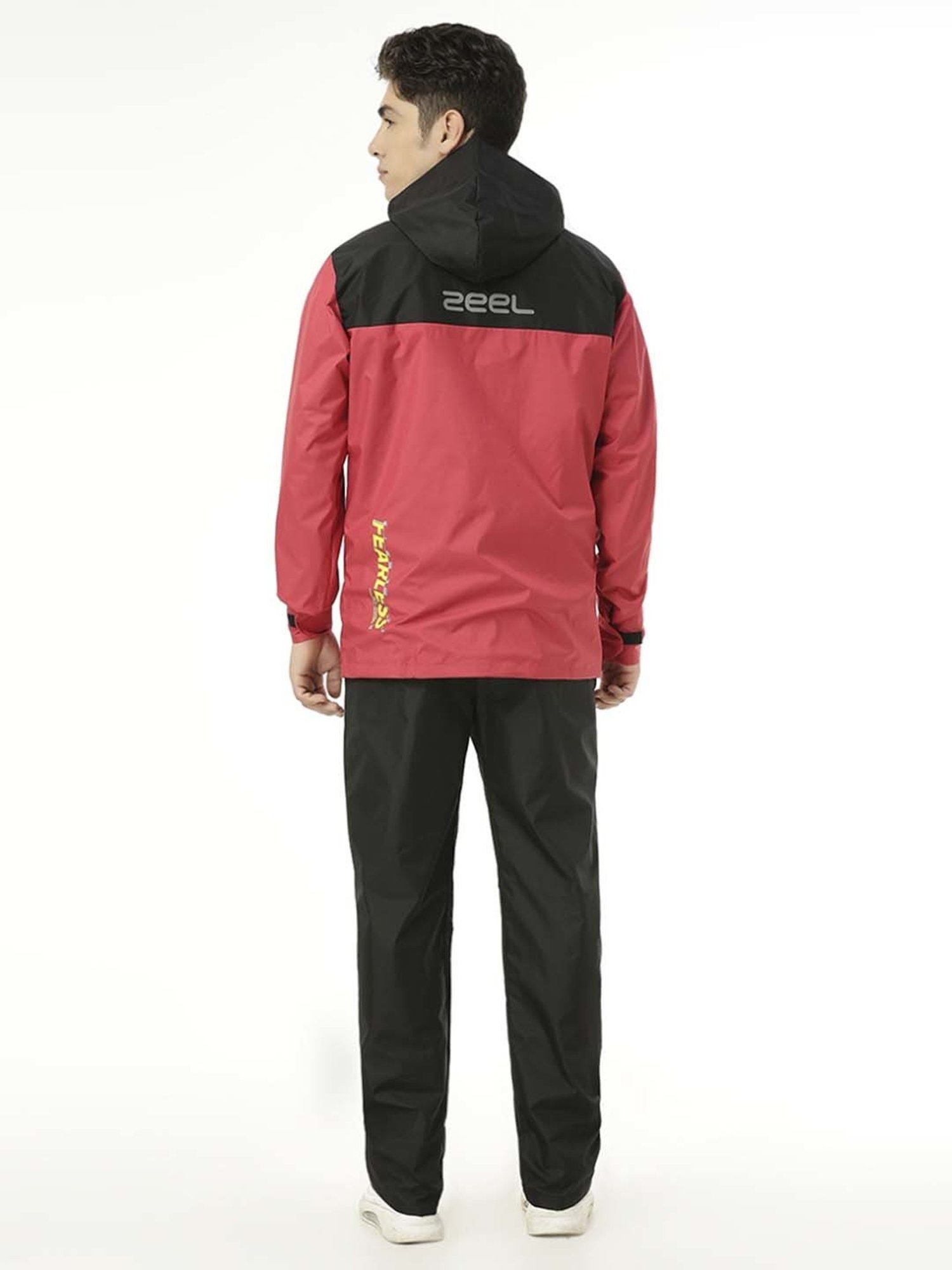 Zeel Black & Red Raincoat Set