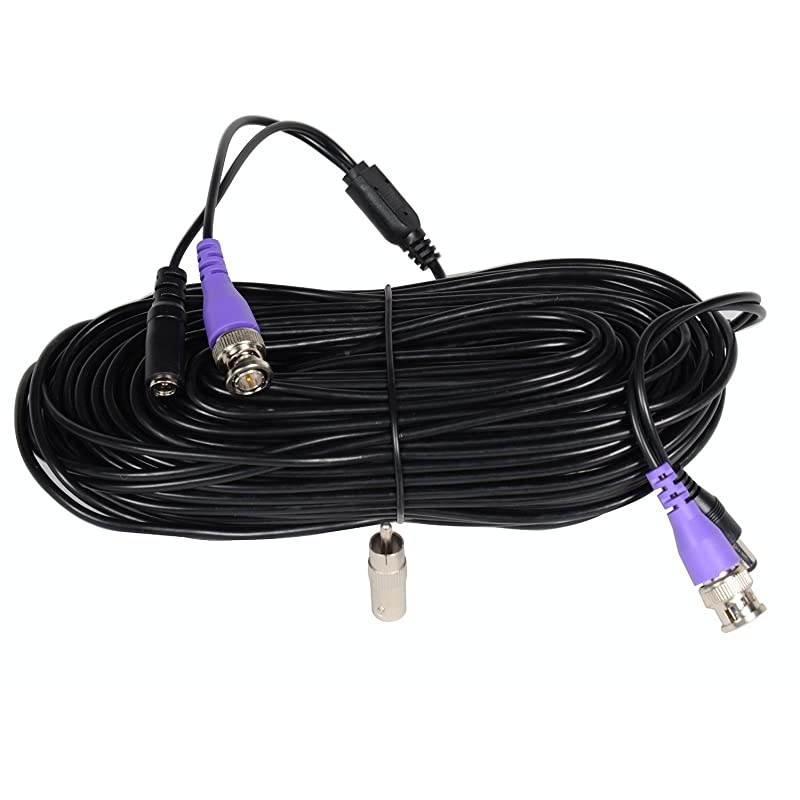 2 Pack 100ft HD Security Camera Video Power Cables PreMade AllinOne Extension Wire Cord with BNC RCA Connectors for 720P 960P 960H CCTV Surveillance Camera DVR System WT2