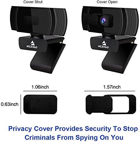 2021 AutoFocus 1080p Webcam with Stereo Microphone and Privacy Cover, NexiGo N930AF FHD USB Web Camera, for Streaming Online Class, Compatible with Zoom/Skype/Facetime/Teams, PC Mac Laptop Desktop