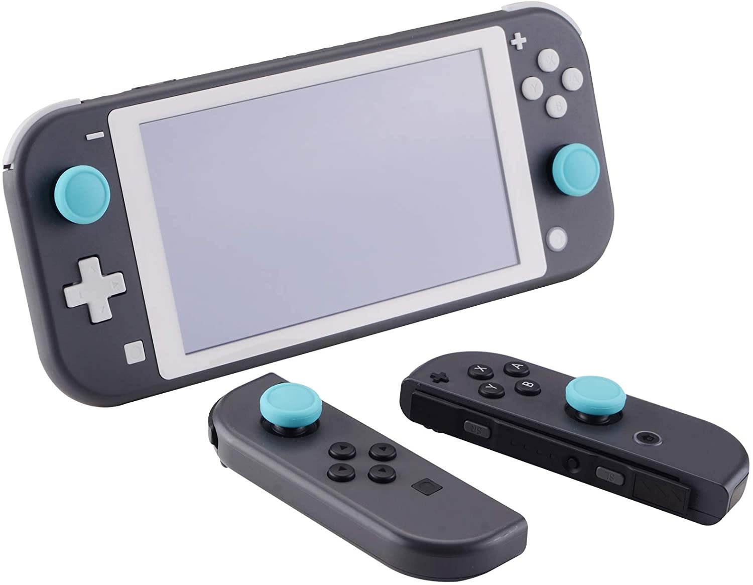 eXtremeRate PlayVital Switch Joystick Caps, Switch Lite Thumb Stick Caps, Silicone Analog Cover Thumb Grip Rocker Caps for Nintendo Switch Joy-Con Controller & Switch Lite, 4 Pcs Bondi Blue