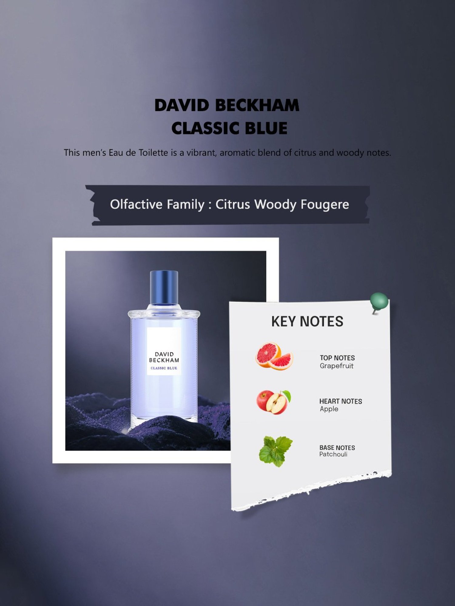 David Beckham Classic Blue Eau de Toilette for Men - 100 ml