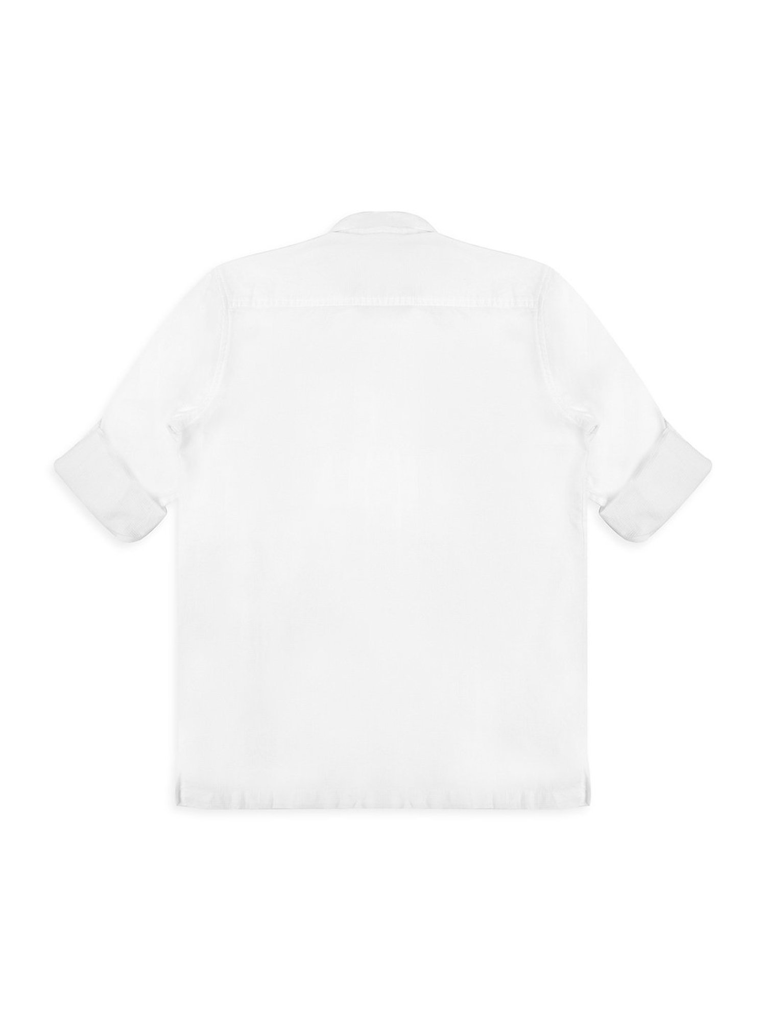 Cavio Boys White Solid Full Sleeves Shirt