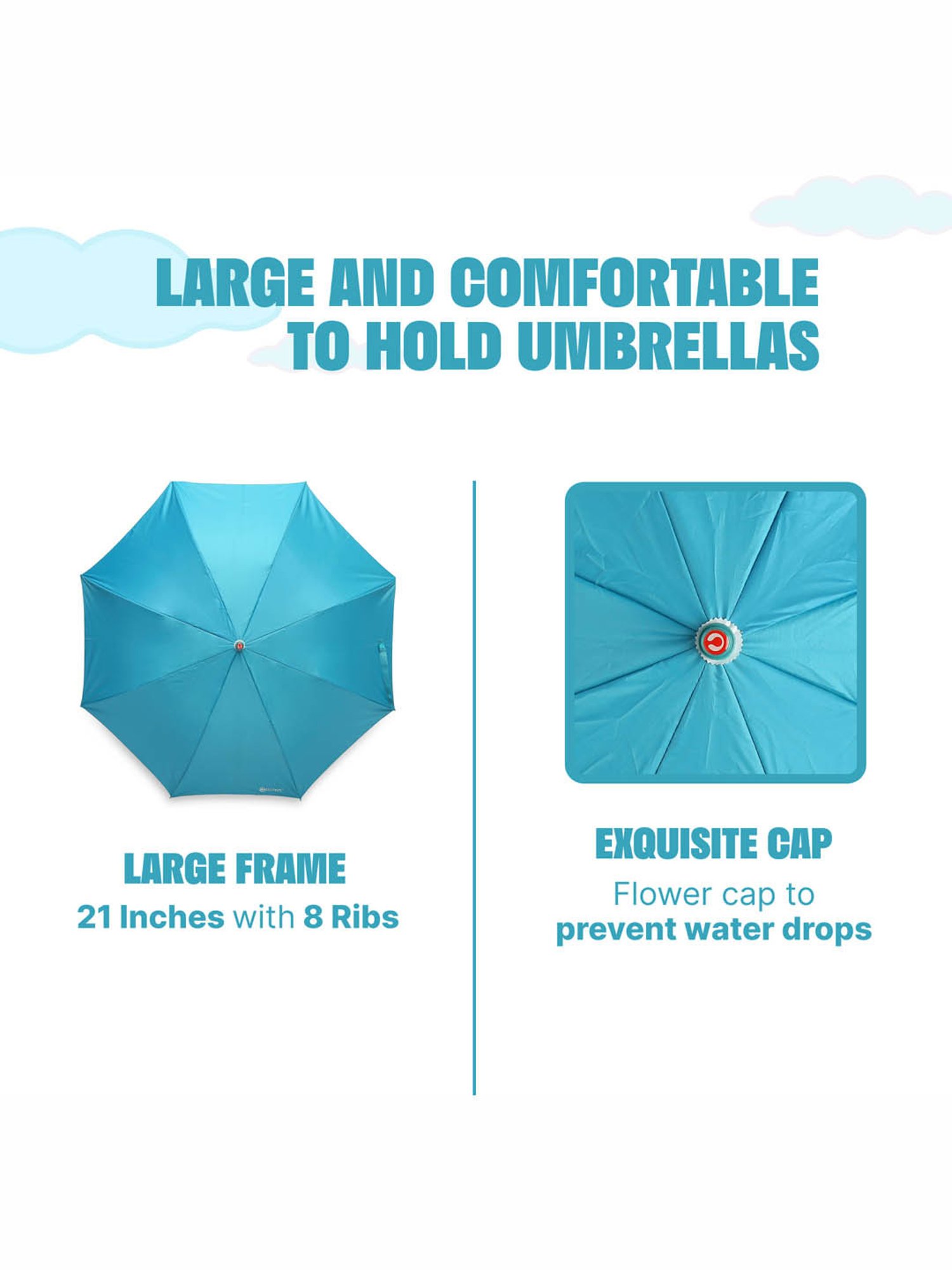 Citizen Blue & Silver Solid Free Size Umbrella