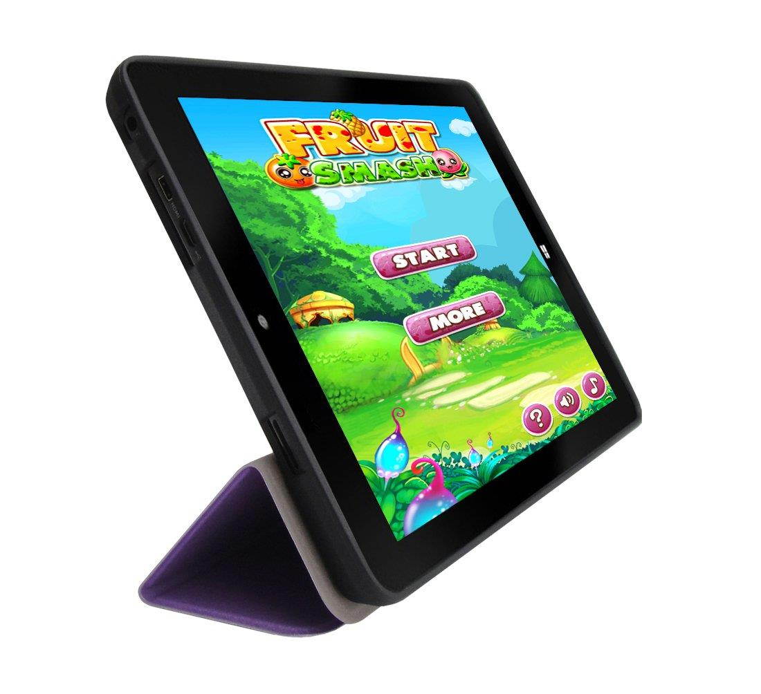 Viola Purple Slim Folding Folio Cover Case and Clear Screen Protector for Insignia Flex Windows 8.9" Tablet NS-P89W6100