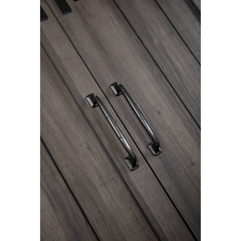 54" Sliding Doors TV Stand For TVs up to 60" Weathered Gray Oak - Home Essentials