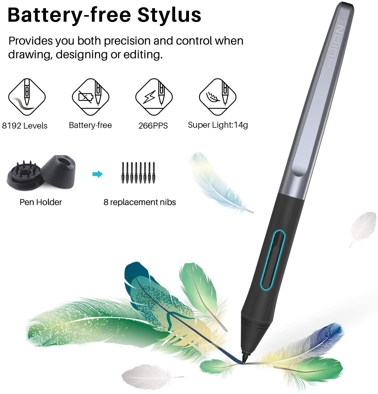 Huion Inspiroy H640P Graphics Drawing Tablet Android Support with Battery-Free Stylus and 8192 Pressure Sensitivity