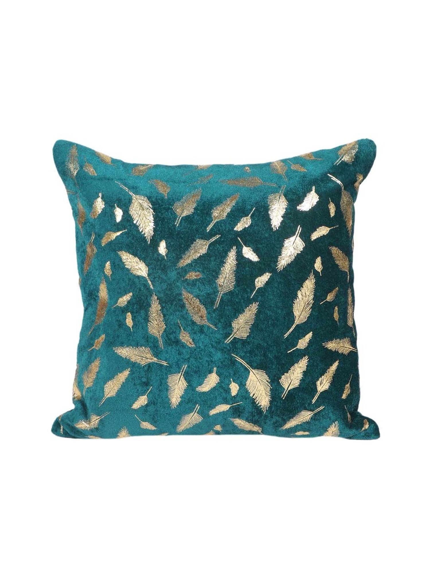 MFD HOME Furnishing Turquoise Blue Velvet Cushion Cover - Set of 2