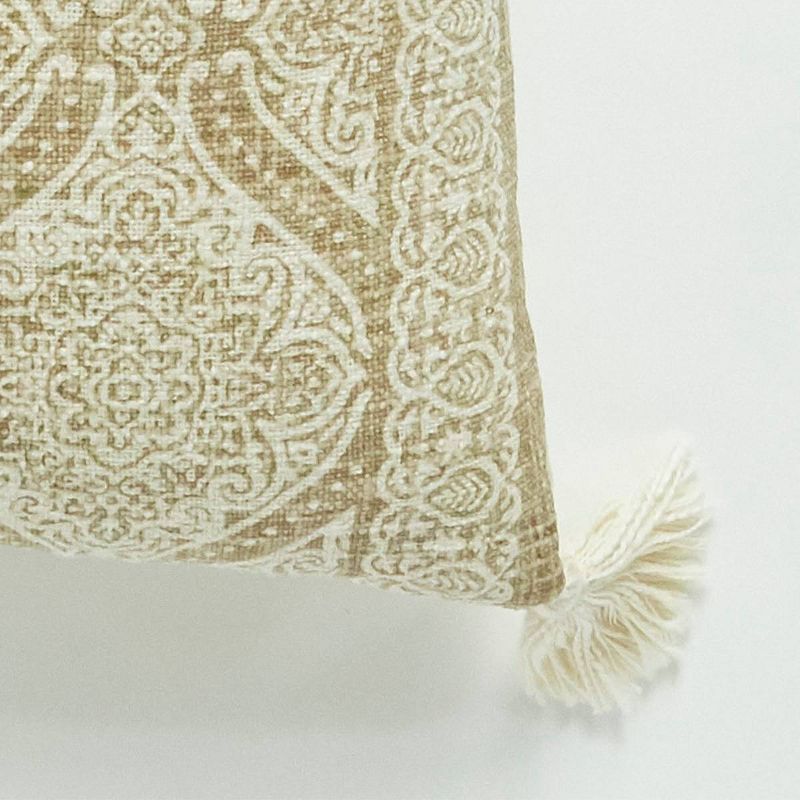 20"x44" Oversize Geo Lumbar Throw Pillow Taupe - Patina Vie