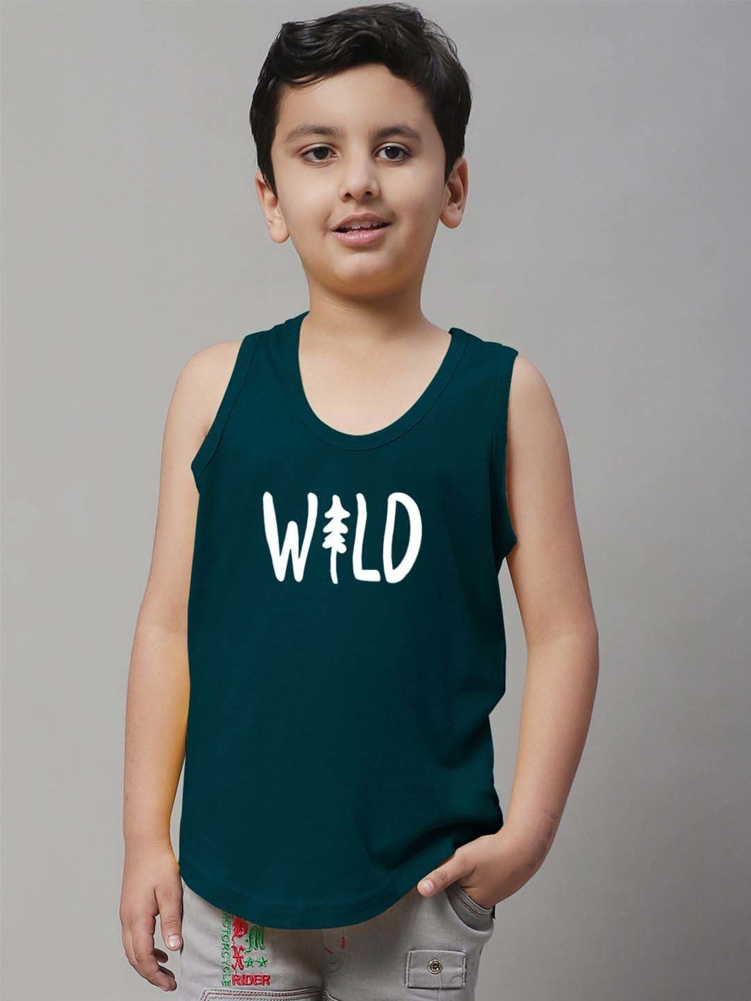 Palm Tree Kids White Printed Vest