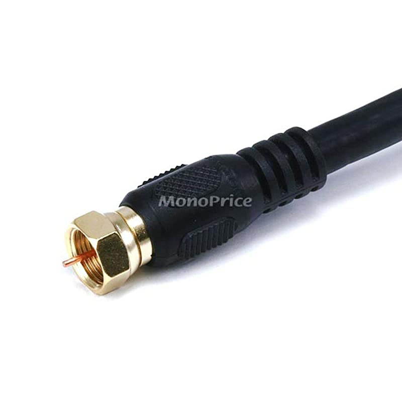 RG6 Quad Shield CL2 Coaxial Cable with F Type Connector 100ft Black