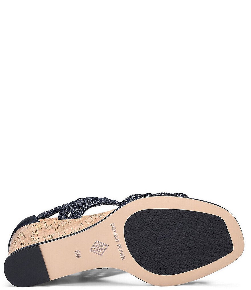 Donald Pliner Lagos Woven Patent Cork Wedge Sandals