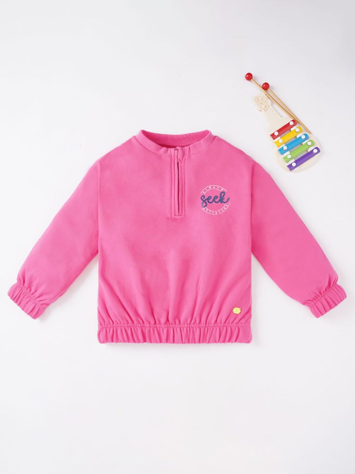 Ed-a-Mamma Kids Pink Solid  Sweatshirt
