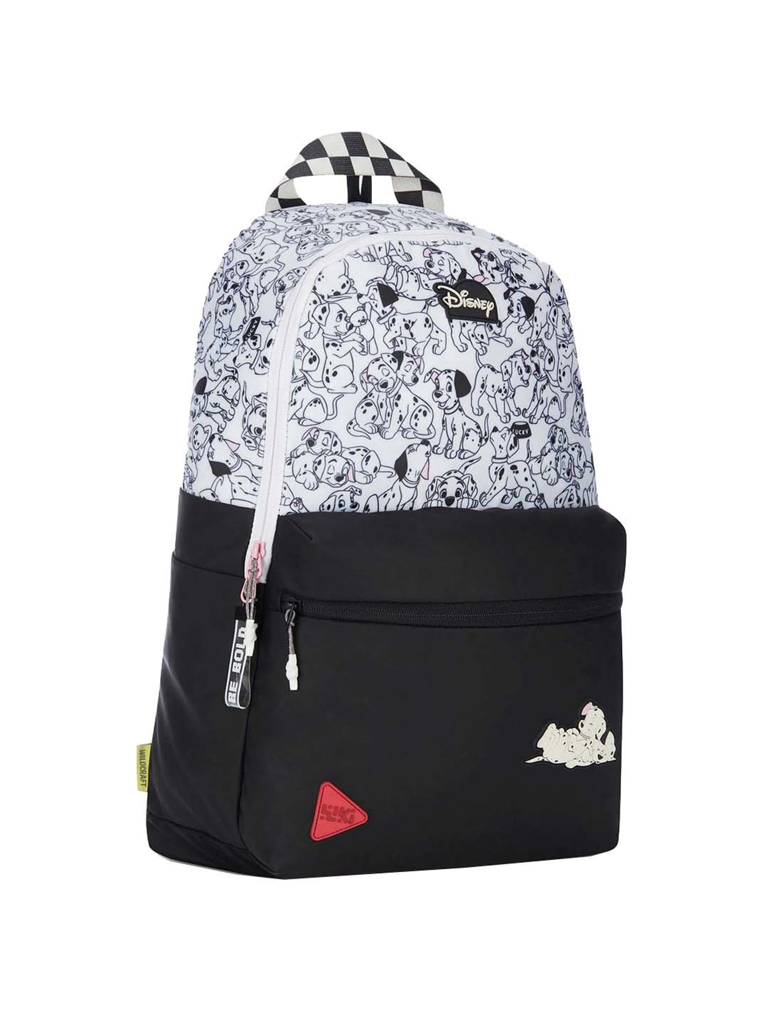 Wiki 18.5 Ltrs White & Black Medium Backpack