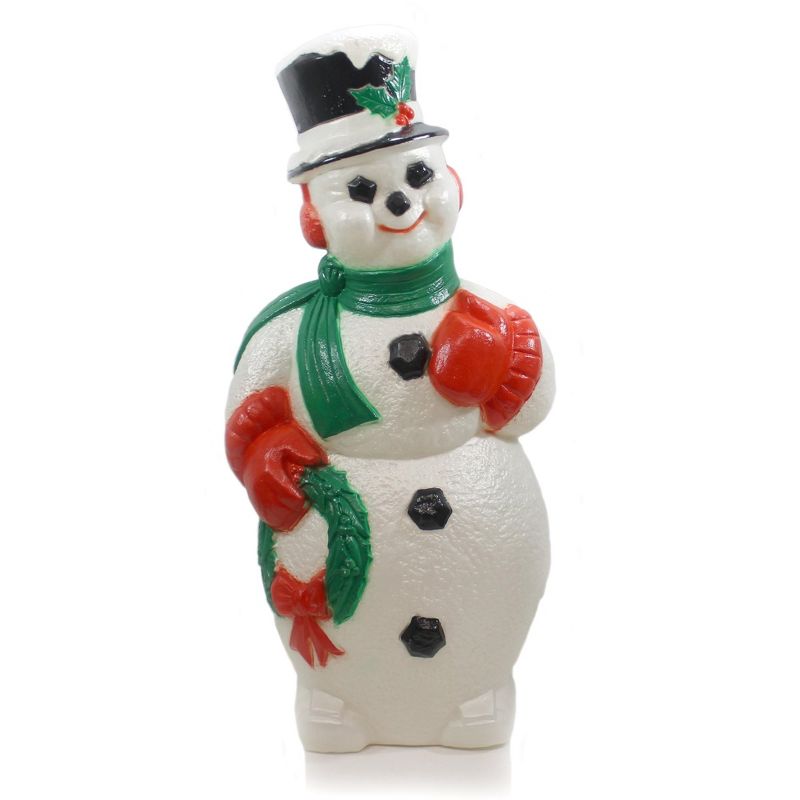 Christmas 46.0" Snowman W/ Wreath Made In Usa Outdoor Lighted  -  Novelty Sculpture Lights