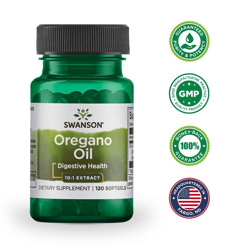 Swanson Oregano Oil 10:1 Extract Softgels, 150 mg, 120 Count