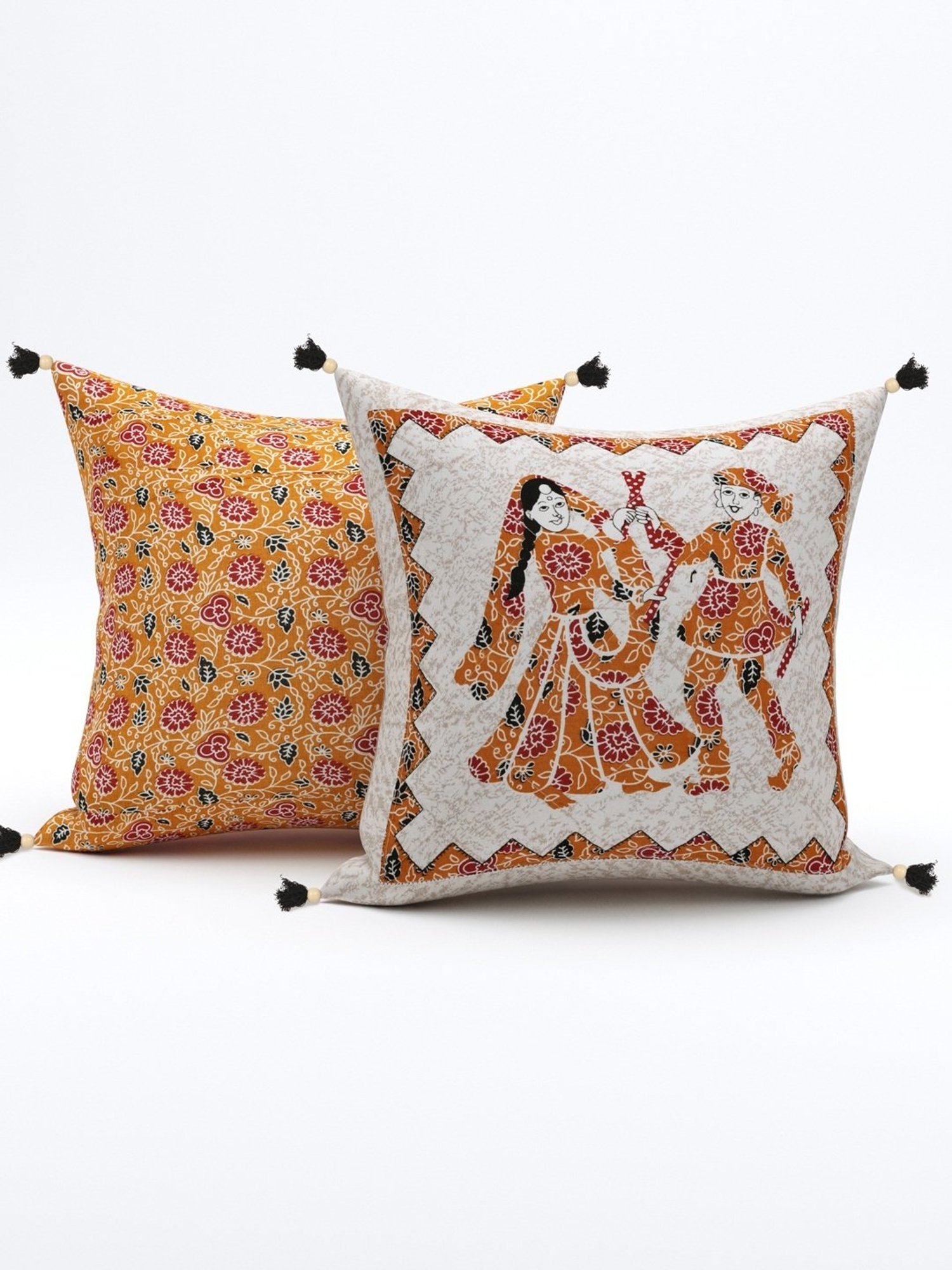 Living Roots Jaipuri Multicolor Cotton Cushion Covers - Set of 5