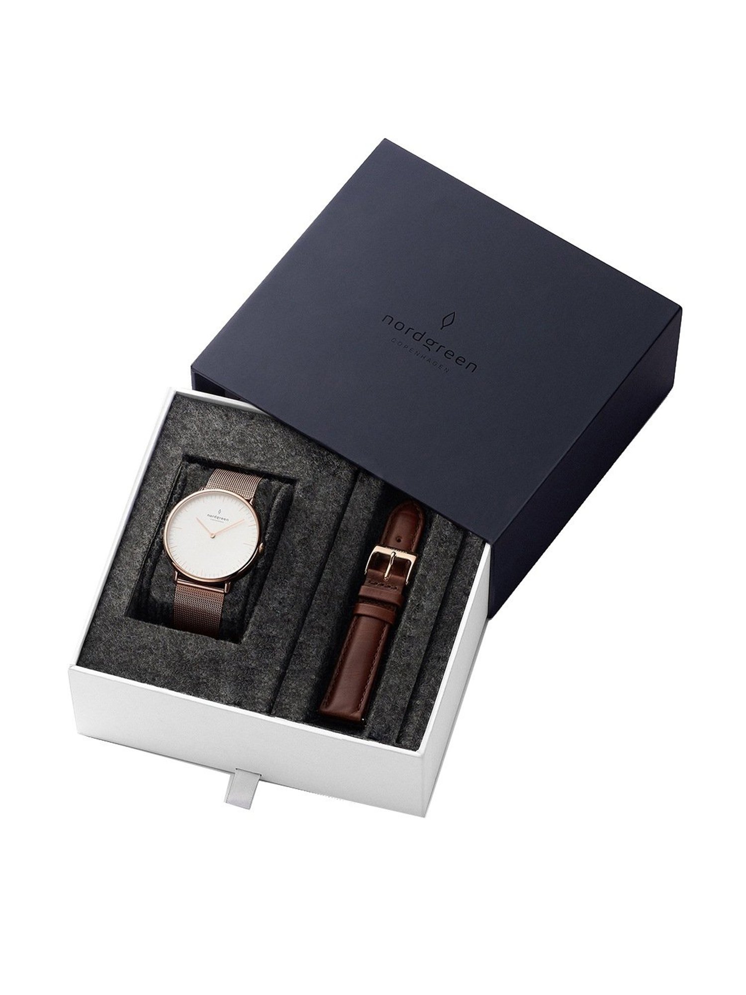 Nordgreen NR32RGXXMEROLEBR Native-Bundle Unisex Analog Watch with Strap Set Combo