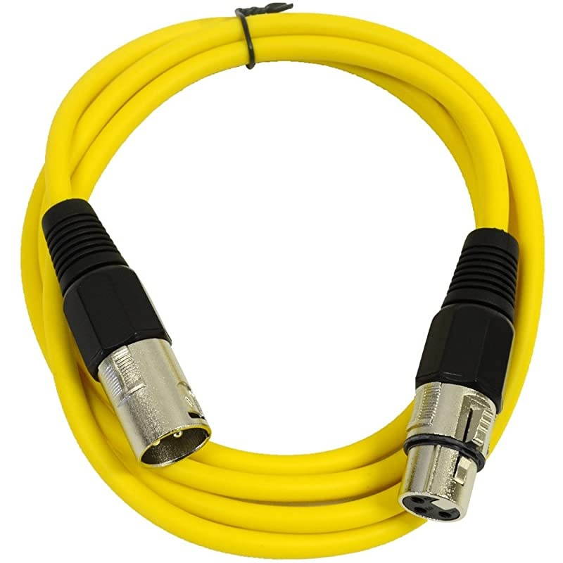 SAXLX6 6 Yellow XLR Male to XLR Female Patch Cable Balanced 6 Foot Patch Cord