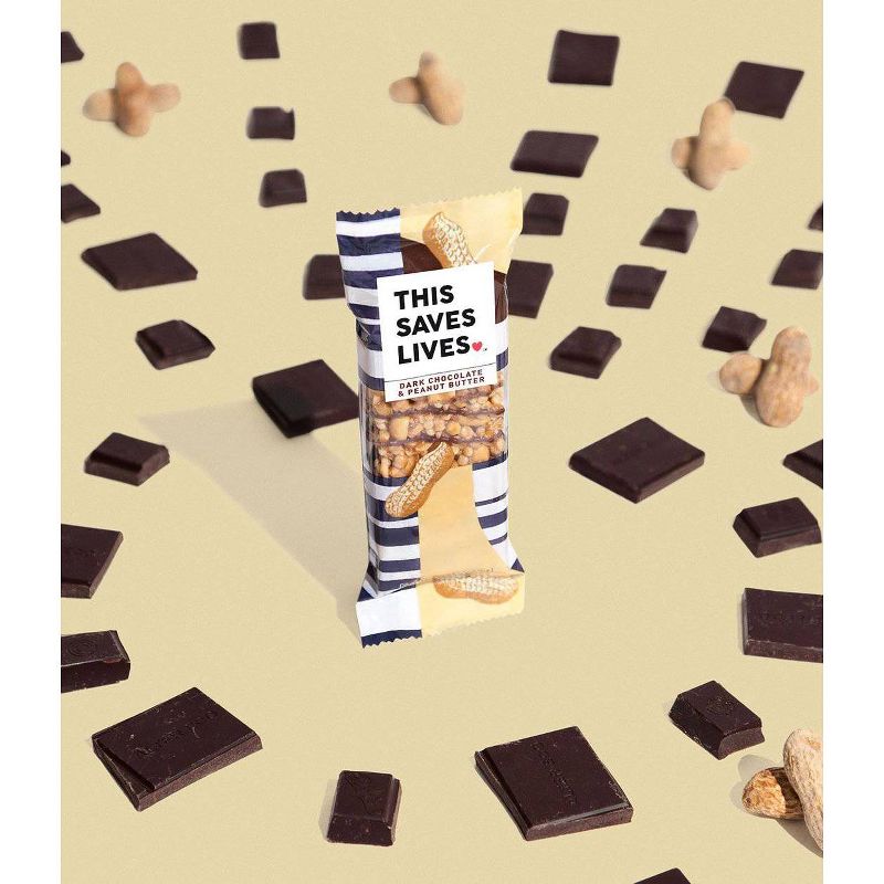 This Saves Lives Dark Chocolate & Peanut Butter Granola Bars - 4ct