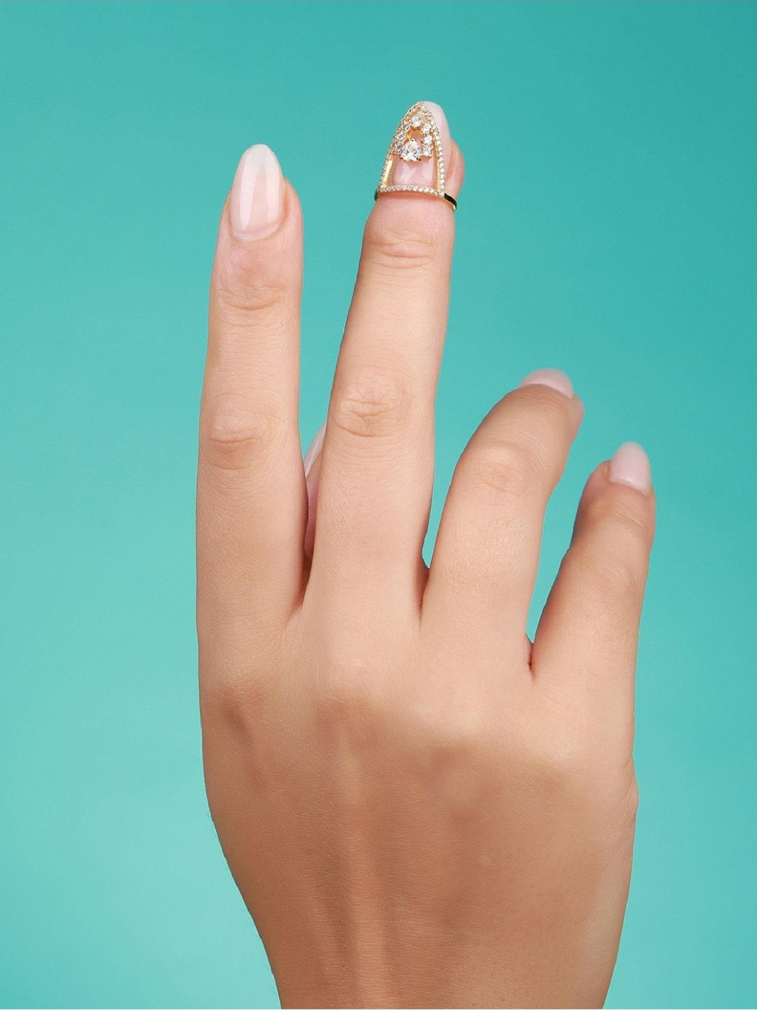 Sohi Gold-Plated Statement Finger Ring