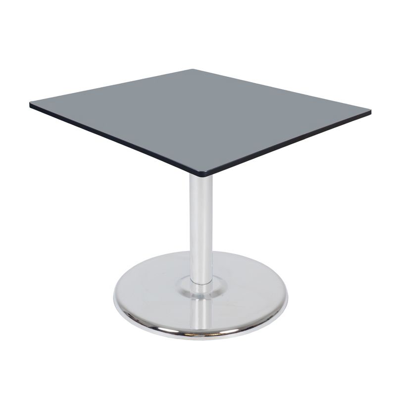 48" Via Square Platter Base Dining Table Gray/Chrome - Regency