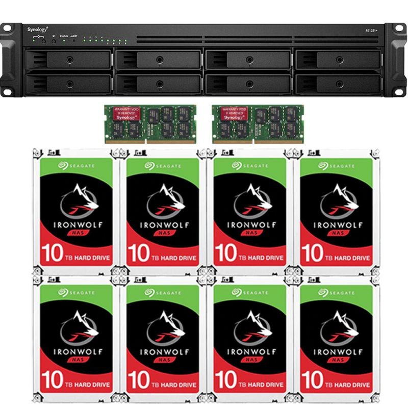 Synology RS1221+ RackStation with 32GB RAM and 96TB (8 x 12TB) of Seagate Ironwolf NAS Drives Fully Assembled and Tested By CustomTechSales