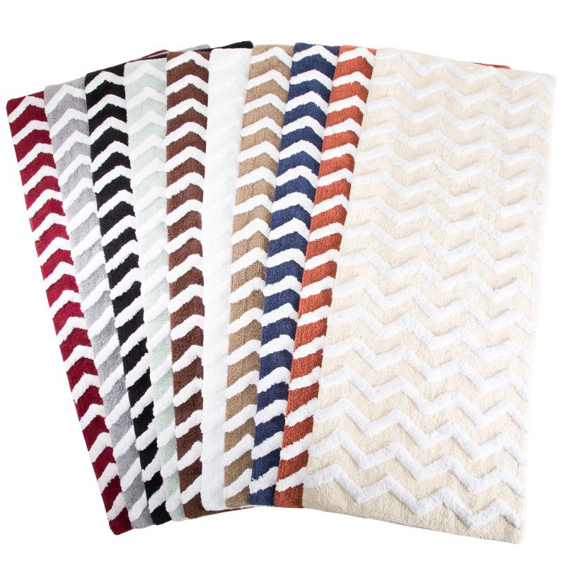 Chevron Bathroom Mat Silver- Yorkshire Home