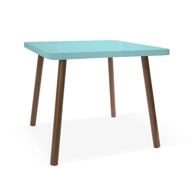 23.5" Peewee Round Kids' Table Walnut/Sky Blue - Nico & Yeye