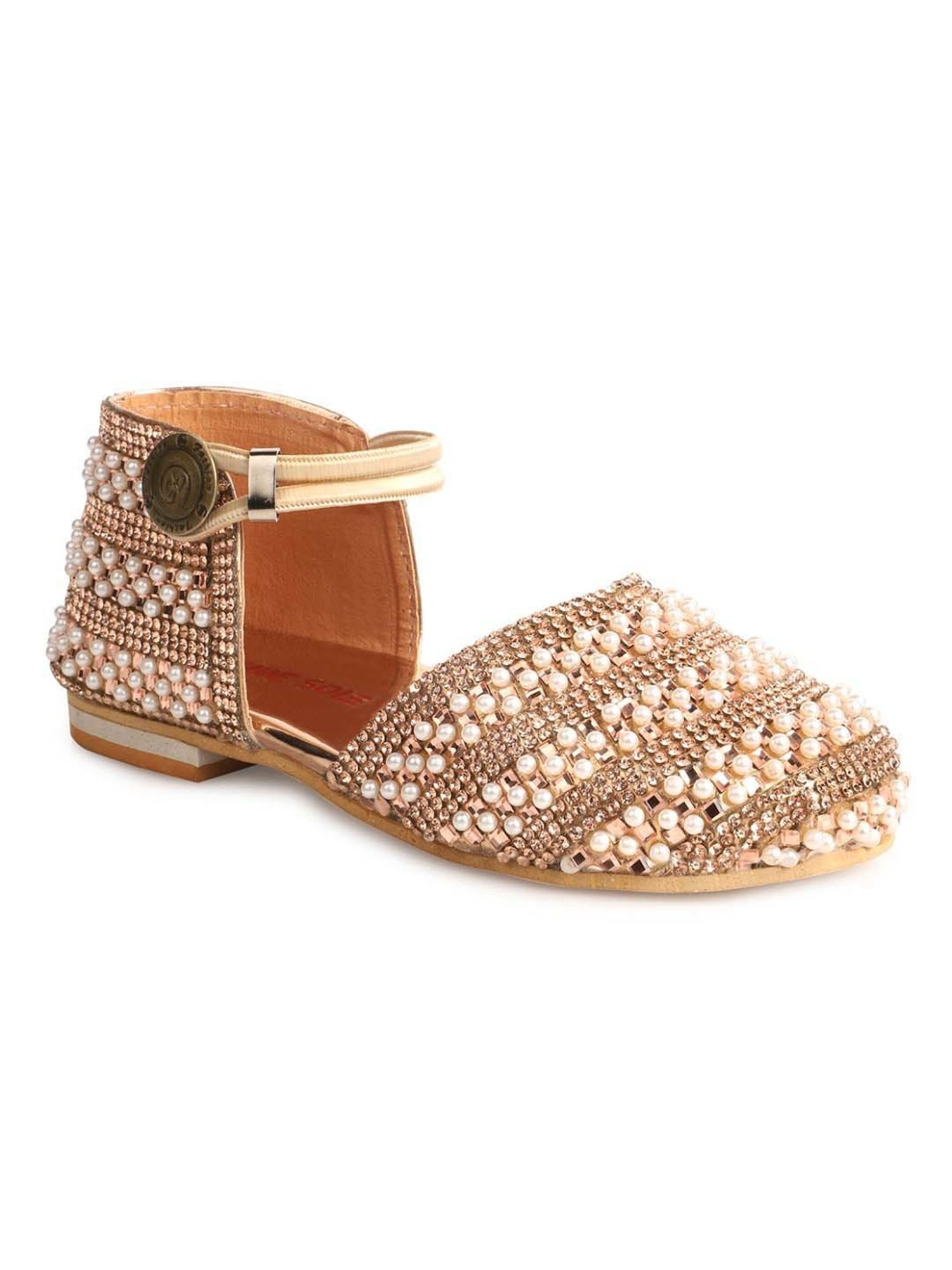 Minesole Kids Rose Gold Ethnic Sandals