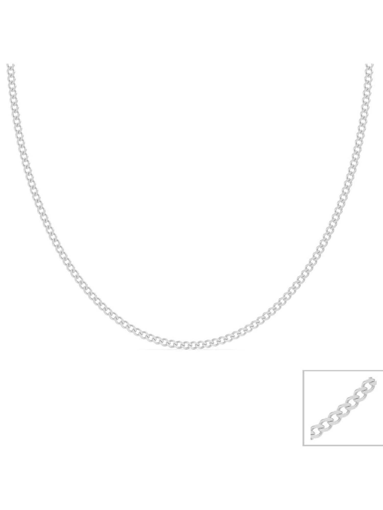 Clara 925 Sterling Silver Curb Chain Necklace in 18-inches for Women & Girls