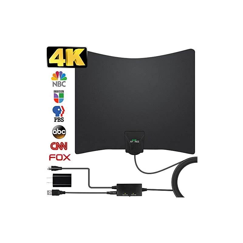 Antenna - 2021 Newest Amplified HD Digital Indoor Antenna 250 Miles Long Range - Compatible 4K 1080p Fire Stick and All Older s with Amplifier Signal Booster for VHF UHF Free Channels