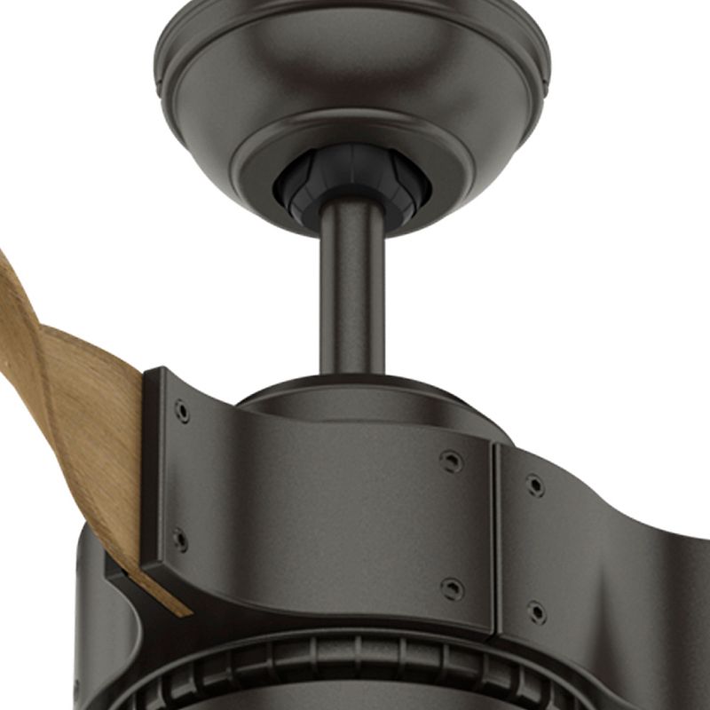 52" Casa Vieja Modern Rustic 3 Blade Ceiling Fan with Remote Brushed Nickel Natural Wood House Bedroom Living Room Home Kitchen