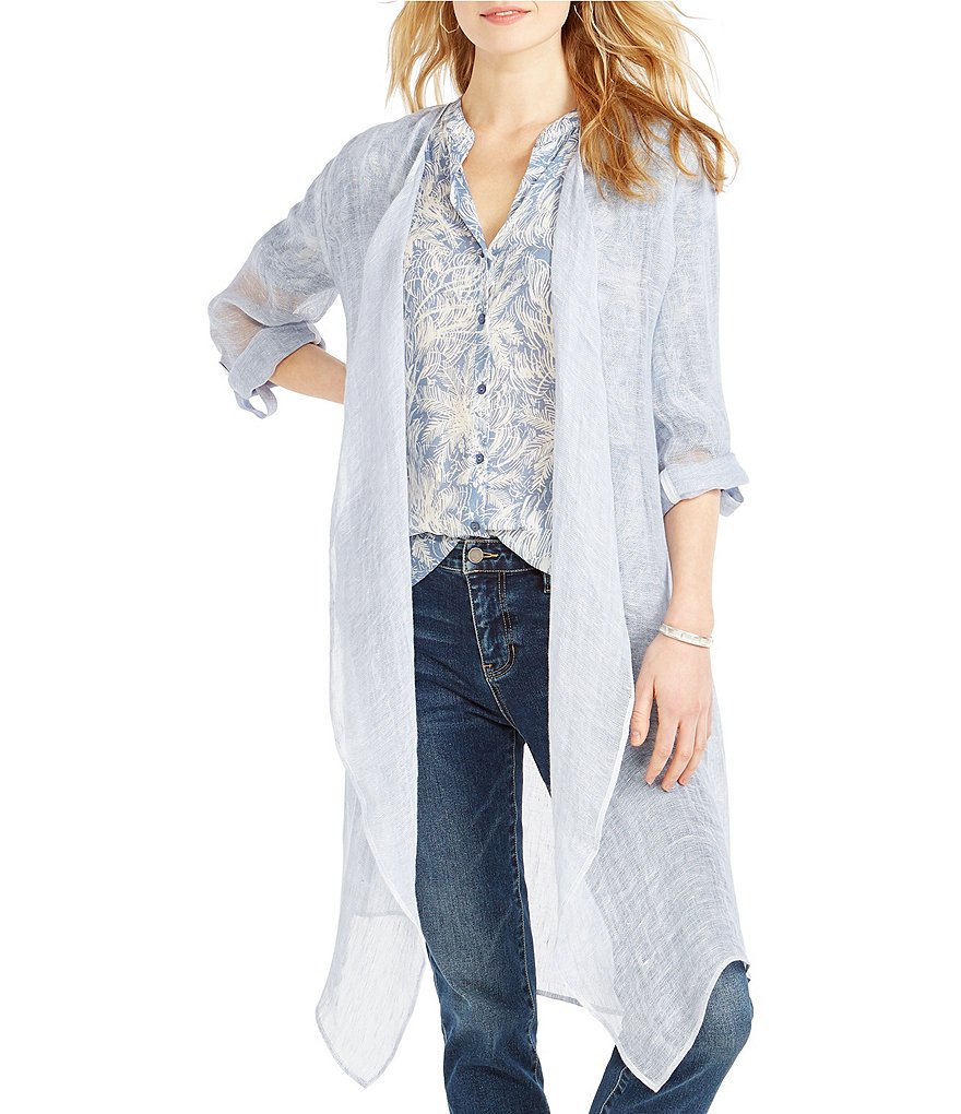 NIC + ZOE Open Front Linen Zozo Boatcruise Duster Cardigan