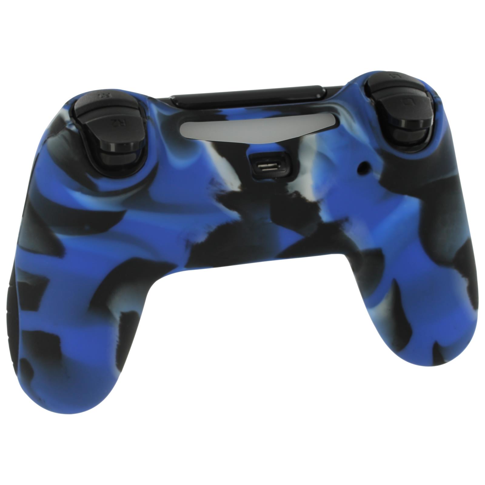 ZedLabz SG-1 silicone rubber grip cover case skin for Sony PS4 controllers - camo blue