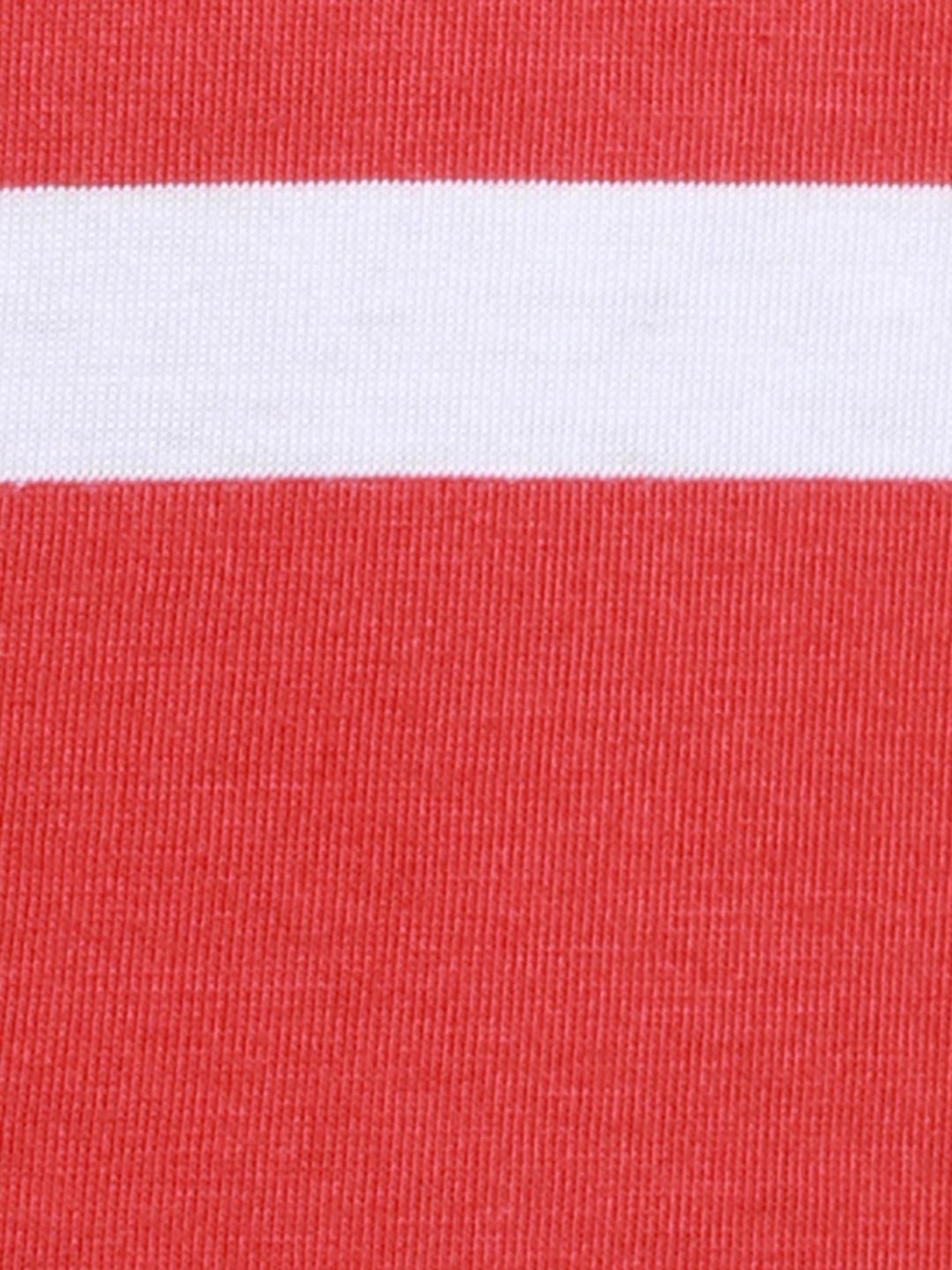 Parx Red Cotton Regular Fit Striped Polo T-Shirt